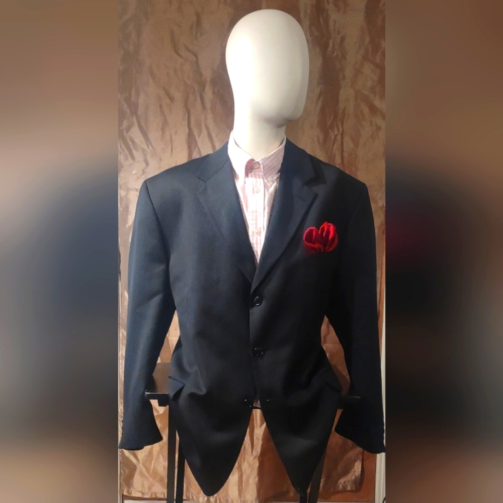 Paulo Solari olari men's 3 button charcoal grey blazer size 50r traditional fit.